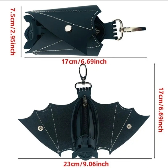 Black Bat Design Men Coin Purse main image 4